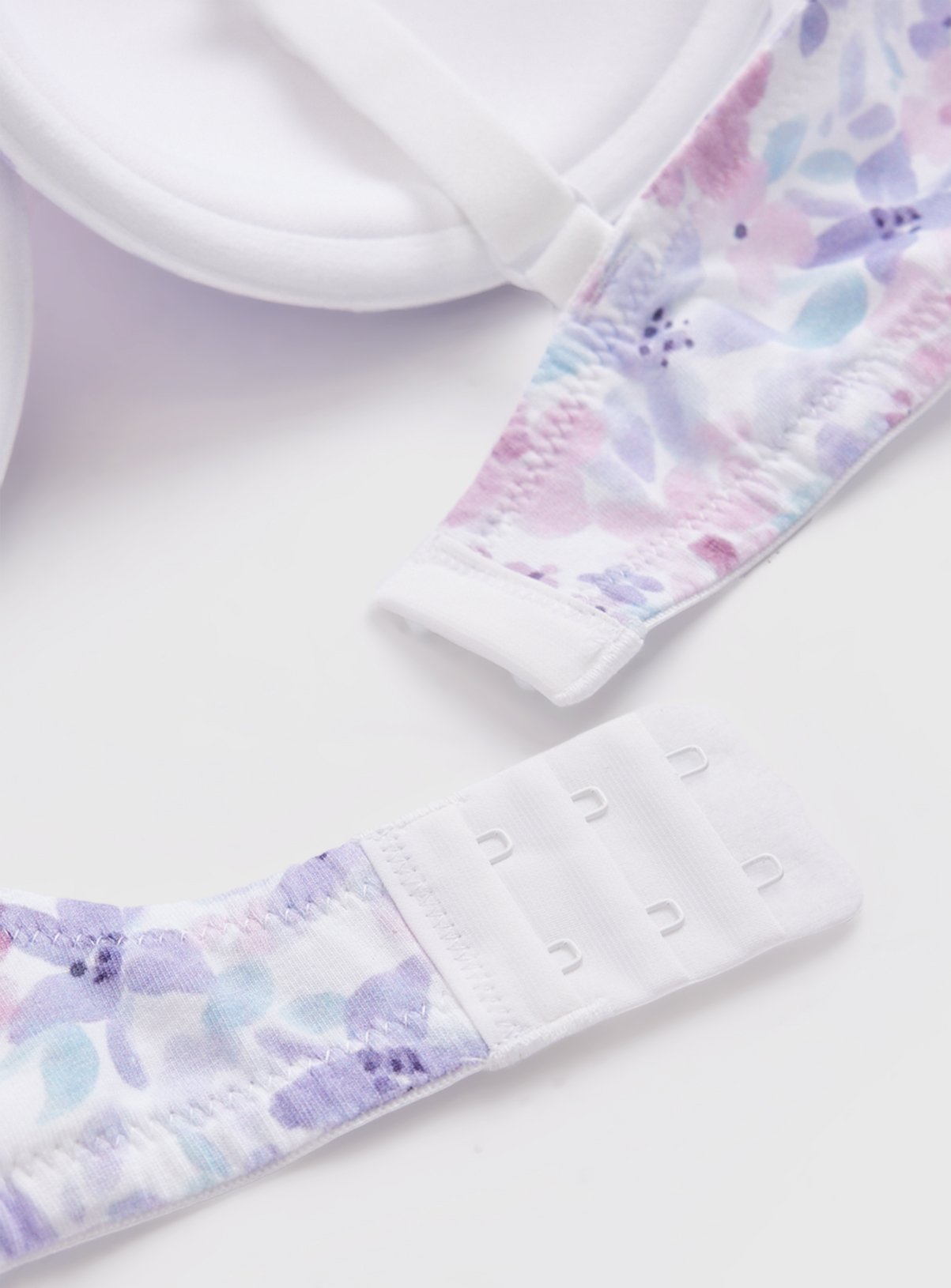 Plain & Floral Print Full Cup Bras 3 Pack 42DD - Image 4 thumbnail